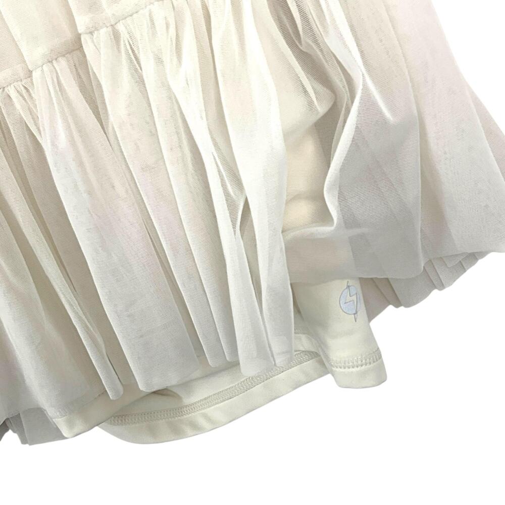 POPFLEX Pirouette Skirt Womens Large Off White Mesh Lined Drawstring Tennis - Picture 3 of 9